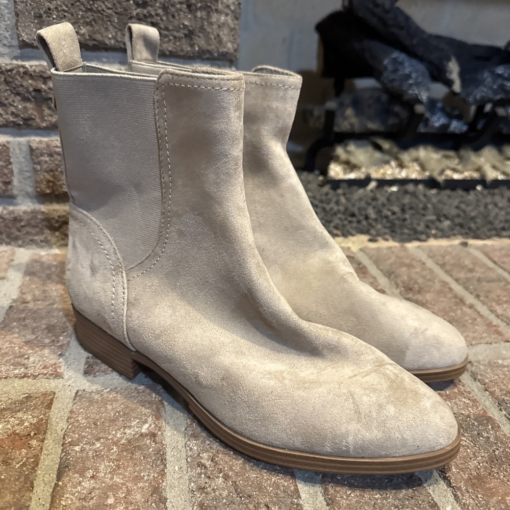 Splendid Anie Tilia Ermine Chelsea Beige Boots Pull On Size 8
